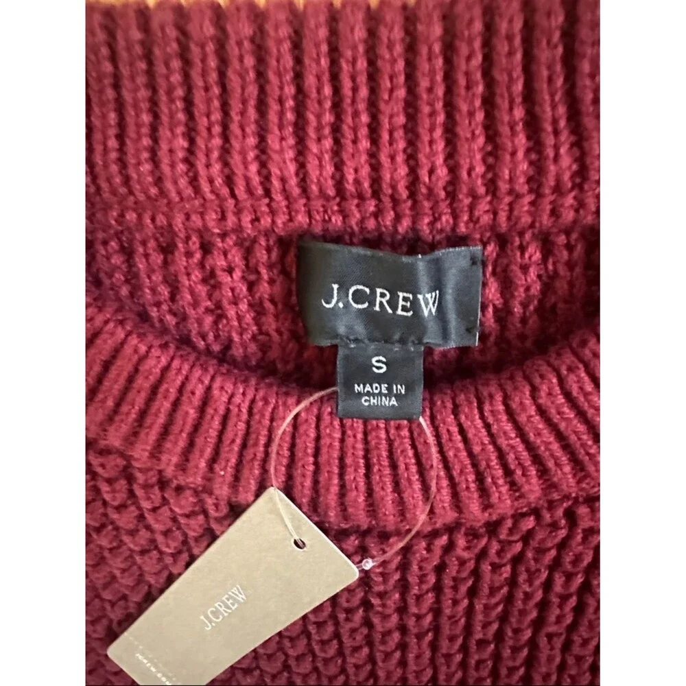 J. Crew Knit Crewneck Sweater in Burgundy- S NWT - Picture 2 of 5